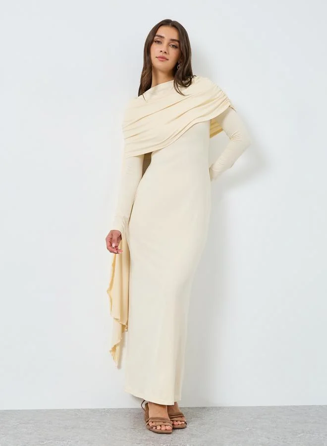 Styli Women Beige Long Sleeves Maxi Dress